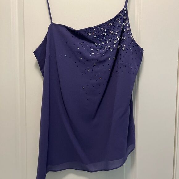 After Dark 3 Pc. Long Gown Set Purple with Beading Size 12 NWT - Picture 5 of 14